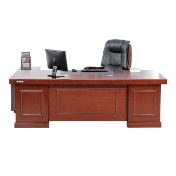 红心 办公桌2米大班台，HXA201 油漆木贴皮经理桌 2000*1000*760mm 红棕色 售卖规格：1张