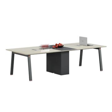 红心 长条会议桌，HXJJ-116 会议室洽谈培训桌 2800*1200*750mm 木色+铁灰 售卖规格：1张