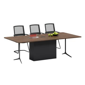 红心 小型会议桌，hxjj-140 钢制脚会客办公桌 2400*1200*750mm 胡桃色 售卖规格：1张