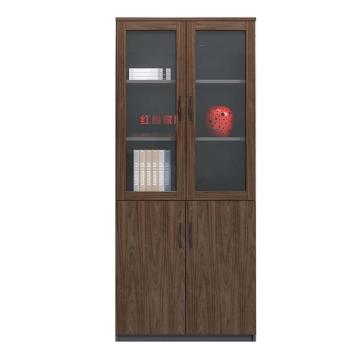 红心 板式中两门文件柜，hxjj-131 木质档案柜收纳柜 800*400*2000mm 胡桃色 售卖规格：1个