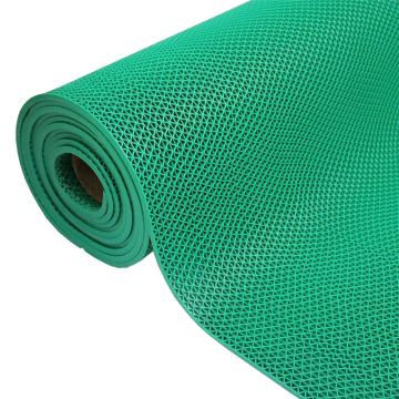 功成狮 S纹D型发泡PVC镂空疏水防滑地垫，GJMW0038 大孔径 绿色1.2m*12m*8.5mm 售卖规格：1卷