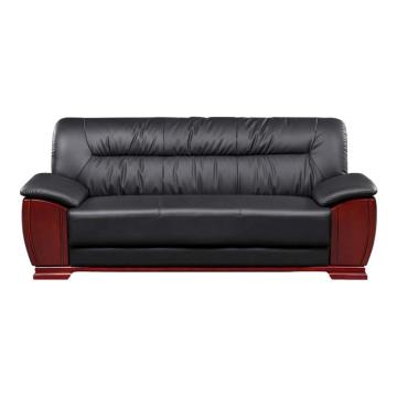红心 三人位沙发，HXF922 木质脚西皮会客沙发 2080*880*870mm 黑色 售卖规格：1张