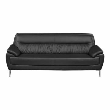 红心 会客沙发单人位，JHXSF78 钢制脚牛皮沙发 2000*800*850mm 黑色 售卖规格：1张