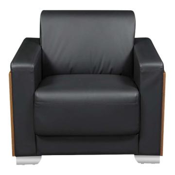 红心 单人位沙发，HXF829 木纹西皮沙发 880*800*820mm 黑色 售卖规格：1张