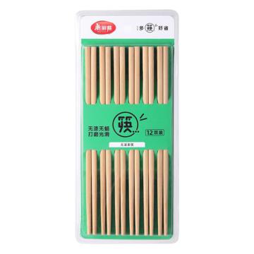 美丽雅 竹筷竹筷子，HC087125 无漆 长24cm 12双装 售卖规格：1包