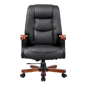 中芯 木质脚西皮老板椅，QLZWY-17 办公老板椅西皮电脑椅 680*820*1150/1190mm 黑色 售卖规格：1张