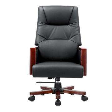 中芯 木质脚西皮老板椅，QLZWY-23 老板椅电脑椅西皮老板椅 660*760*1160/1220mm 黑色 售卖规格：1张