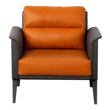 中芯 金属脚西皮沙发，QLZX58 西皮会客洽谈沙发单人位 850*800*780mm 橙色 售卖规格：1张