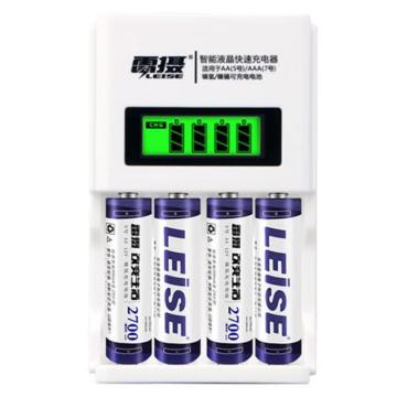 雷摄/LEISE 电池充电器套装，LS-804 (配2节5号+2节7号充电电池+4槽智能快速充电器）适用:麦克风/玩具 售卖规格：1套