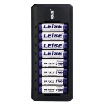 雷摄/LEISE 电池充电器套装，升级版C818 (8节5号2700毫安充电电池+8槽智能快速充电器）适用:麦克风/玩具 售卖规格：1套