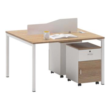 中芯 板式办公桌含活动柜，ZXLH-121 双人位办公桌钢架款员工桌 1200*1200*750mm 白色 售卖规格：1张