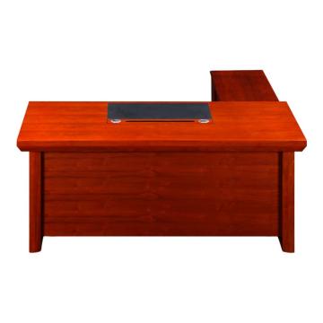 中芯 油漆木贴皮班台，QLZX102 老板桌油漆办公桌中班台 1600*800*760mm 红棕色 售卖规格：1张