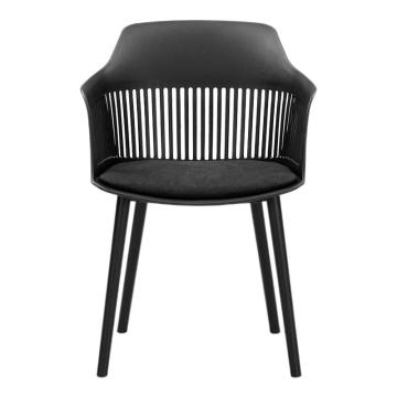 中芯 塑胶洽谈椅，QLZX170 办公椅休闲椅靠背椅 560*550*800mm 黑色 售卖规格：1张
