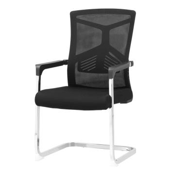 中芯 钢制脚网布弓形椅，QLZWY-08 弓形办公椅电脑椅黑色会议椅 560*660*1000mm 黑色 售卖规格：1张