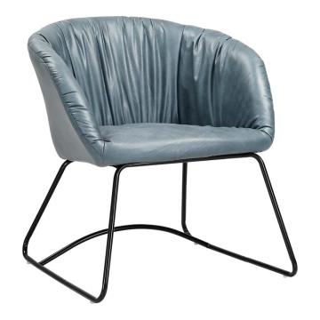 中芯 西皮洽谈椅，QLZX182 现代简约创意靠背椅 720*680*750mm 蓝灰色 售卖规格：1张