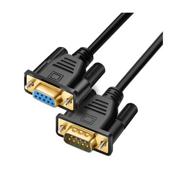 博扬 RS232九针串口线 DB9公对公对接线，BY-DB9-M/M-B1.5m COM直通线 黑色1.5米 售卖规格：1个