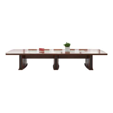 红心 实木贴皮会议桌会客桌，HXHYQ32 4.8米大型办公桌洽谈桌 4800*1800*760mm 红棕色 售卖规格：1张