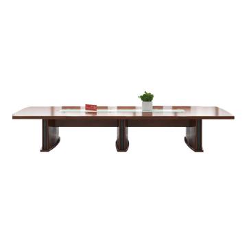 红心 实木贴皮会议桌会客桌，HXHYQ31 6米大型办公桌洽谈桌 6000*2000*760mm 红棕色 售卖规格：1张