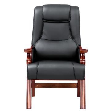 中芯 木质脚西皮班前椅，QLZWY-21 黑色西皮靠背会议椅 700*800*1180mm 黑色 售卖规格：1张