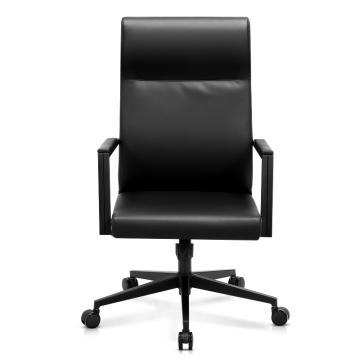 中芯 尼龙脚西皮办公椅，QLZX138 西皮电脑椅升降转椅 600*640*1020/1060mm 黑色 售卖规格：1张
