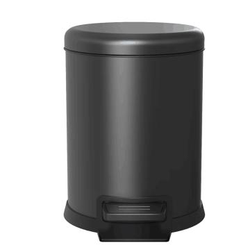 科力邦 不锈钢垃圾桶，KB1092 5L 圆形脚踏 钛黑 售卖规格：1个