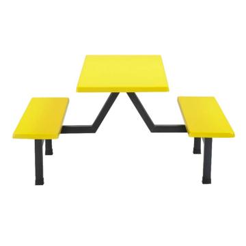 中芯 四人位餐桌，QLZX88 4人餐桌连体快餐桌椅 1448*1090*738mm 黄色 售卖规格：1套