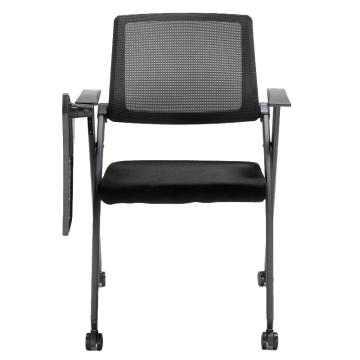 中芯 网布折叠椅，ZXLH-55 桌椅一体折叠培训椅含小桌板 600*560*895mm 黑色 售卖规格：1张