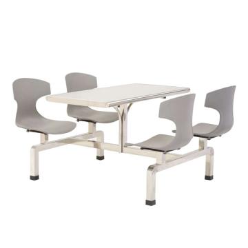 红心 不锈钢连体餐桌椅，hxjj-193 一桌四椅组合 1600*1200*815mm 银白色 售卖规格：1组
