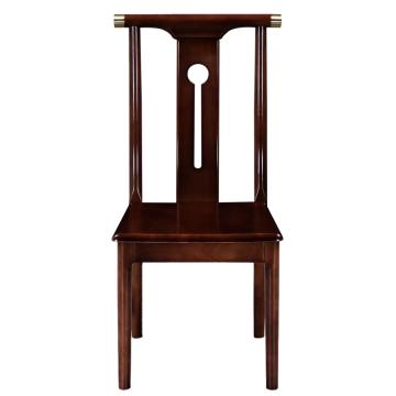 中芯 木质餐椅，QLZX214 胡桃色官帽椅靠背椅子 520*560*1060mm 胡桃色 售卖规格：1张