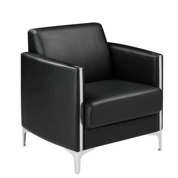 中芯 金属脚西皮沙发，QLZX54 接待西皮沙发单人位 760*720*800mm 黑色 售卖规格：1张