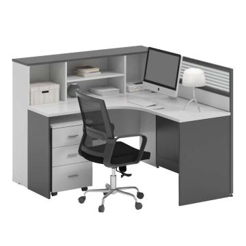 中芯 板式办公桌含固定柜，HZXYZ-52 单人位职员桌 1400*1500*1100mm 灰色 售卖规格：1张