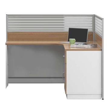 中芯 板式办公桌含固定柜，ZXLH-118 单人位板式L型屏风工位 1200*1400*1100mm 白色 售卖规格：1张