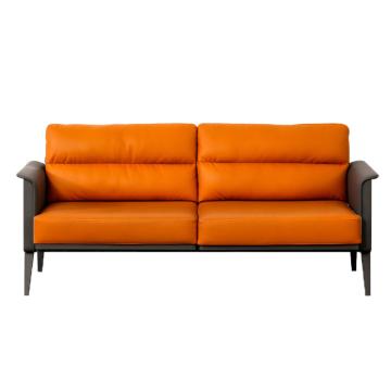 中芯 金属脚西皮沙发，QLZX59 西皮会客洽谈沙发三人位 1860*800*780mm 橙色 售卖规格：1张