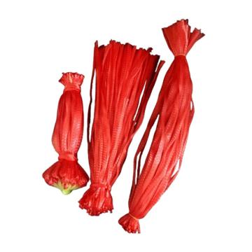 欧文格 红色塑料水果网袋，不配扣  长约60cm 承重4-5斤 售卖规格：100个/包