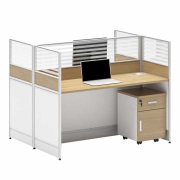 中芯 板式办公桌含活动柜，ZXLH-131 双人位屏风卡座工字型职员办公桌 1200*1200*1100mm 白色 售卖规格：1张