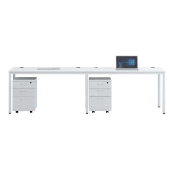 中芯 板式办公桌含活动柜，ZXLH-124 两人位职员桌白色带活动柜 2400*600*750mm 白色 售卖规格：1张