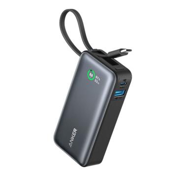 安克/Anker 移动电源，A1259611 10000mAh 自带线 30W快充大容量 Type-C线适用苹果/安卓/华为/小米 黑色 售卖规格：1个