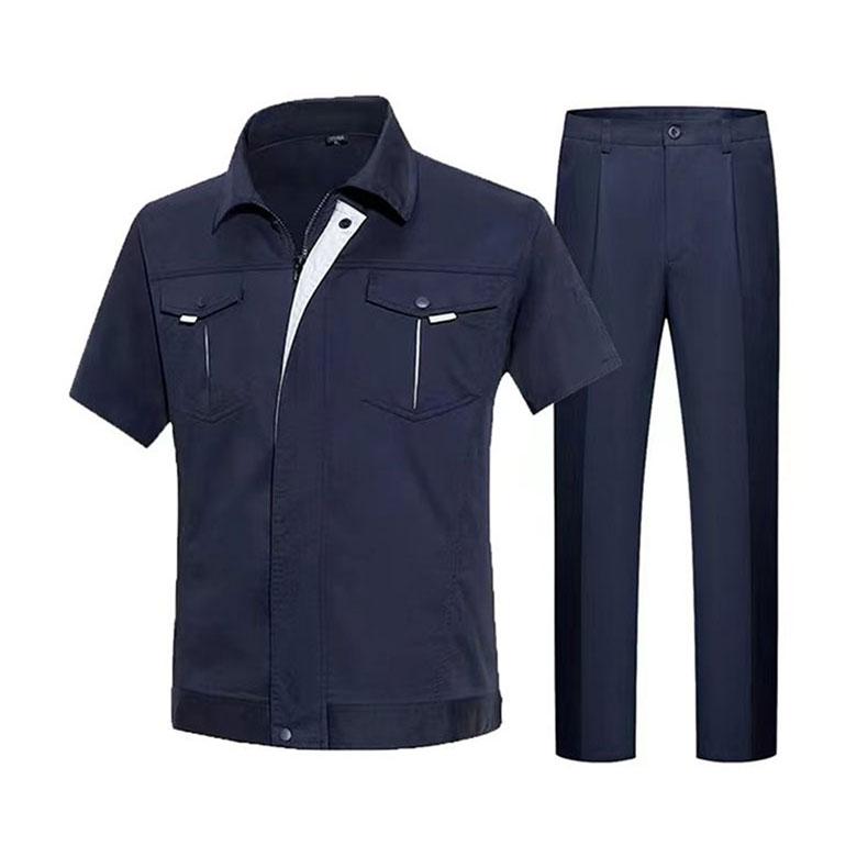 新洋丽琦 工作服夏装半袖，XYLQ005-3XL 藏蓝拼浅灰 售卖规格：1套