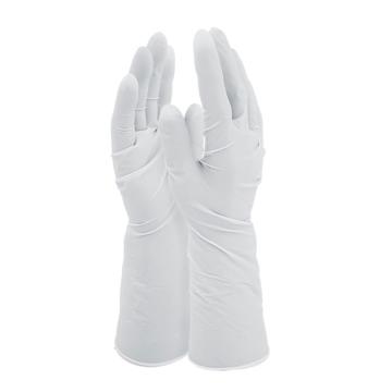 Raxwell 100级洁净室手套，RW2638 Class100丁腈，12寸，双层真空包装，白色，指麻，M码 售卖规格：50双/包