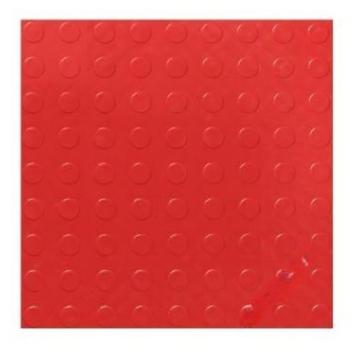 耐特斯珈 方块地垫，50X50CM厚度5MM 明扣燕尾式 圆币纹 红