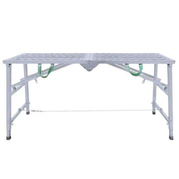 谦格 铁镀锌折叠高度可调方管双支撑工程梯平台马凳，网面MD14030,长140cm宽30cm，高70~90cm 售卖规格：1个