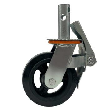 谦格 重型脚手架货架通用带防尘圈万向滑轮脚轮子，HL03,直插橡胶轮,6寸,杆粗*长32*85mm 售卖规格：1个