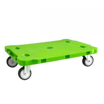 谦格 塑料方型万向轮仓储搬运托盘乌龟平板推车，绿PFB03,可拼接,3寸橡胶轮,50*37cm,承150kg 售卖规格：1个