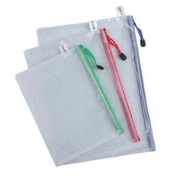 新绿天章 网格文件袋组合装，9339 （A5+B5+A4）红绿蓝/PVC材质/3个 售卖规格：1包