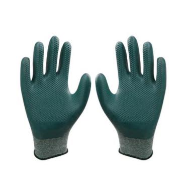 星宇 13针涤纶+氨纶乳胶压纹防滑手套，L2506，M 绿色 售卖规格：1副