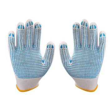 星宇 PVC点珠手套，P1601 10针2股漂白纱浸兰 ，均码 售卖规格：1副