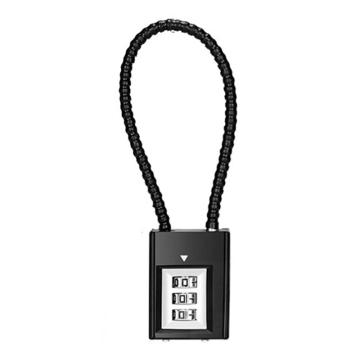 炬芯 钢丝绳密码锁，ZLC200 锁体宽35mm 黑色 钢丝绳长度20cm 售卖规格：1个