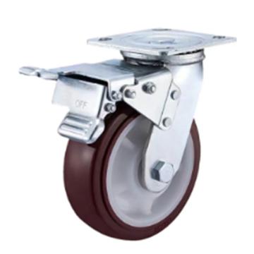 环岛 重型聚氨酯万向刹车轮φ200，05UPB200SA 承载420公斤轮径100㎜轮宽50㎜ 售卖规格：1个