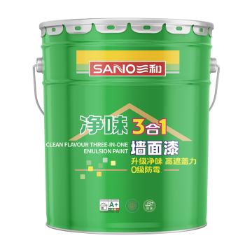 三和/SANVO 净味三合一墙面漆，哑光白，E208-18，25kg/桶 售卖规格：25公斤/桶