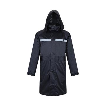苏识 反光长款雨衣，分体式SS-1001-M 黑色 售卖规格：1件